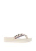 Tommy Hilfiger Womens Wedge Stripes Beach Flip Flop Sandals, Calico image