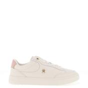 Tommy Hilfiger Womens Leather Essential Chic Court Trainers, Ancient White