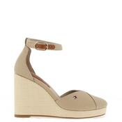 Tommy Hilfiger Womens Monogram Rope High Wedge Sandals, Beige