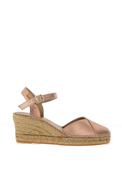 Toni Pons Bianca Metallic Leather Wedge Espadrille Sandals, Nude image