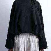 TOPSHOP Cami Balloon Sleeve Sweatshirt, Black