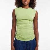 TOPSHOP Guri Ruched Side Vest Top, Green
