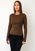 TOPSHOP Everyday Casual Round Neckline Top, Brown image