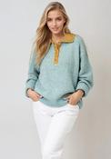 TOPSHOP Macy Contrast Collar Knit Jumper, Blue image