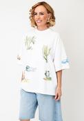 TOPSHOP Liva Graphic Print T-Shirt, White image