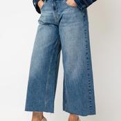 TOPSHOP Vera High Waisted Wide Leg Jeans, Medium Blue Denim image