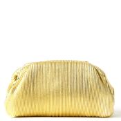 TOPSHOP Golden Pleated Metallic Clutch Bag, Gold image