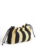 TOPSHOP Jay Woven Striped Clutch Bag, Black &amp; Beige image