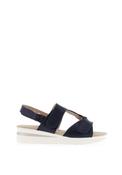 Sprox Wide Fit Faux Reptile Print Sandals, Navy image