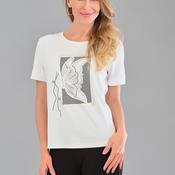 Tricotto Butterfly Rhinestone Detail T-Shirt, White image