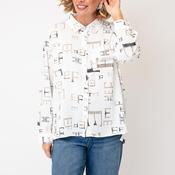 Tricotto Monogram Print Shirt, White Multi