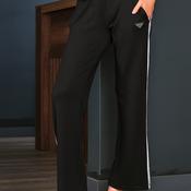 Tricotto Striped Side Wide Leg Jogger, Black