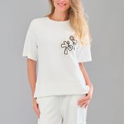 Tricotto Floral Sequin Short Sleeve T-Shirt, White