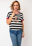 Tricotto Anchor Print with Rhinestone Detail T-Shirt, Black Multi image