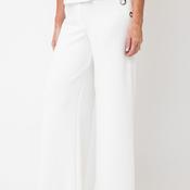 Tricotto Wide Leg with Eyelet Detail Trousers, White image