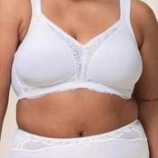 Triumph Modern Lace + Cotton Non Wired Bra, White