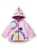 Tuc Tuc Girl Cyber Dino Hooded Raincoat, Lilac image