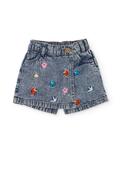 Tuc Tuc Girl Embroidery Denim Skort, Blue image
