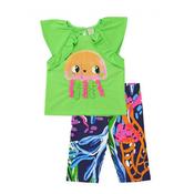 Tuc Tuc Girl Jellyfish Top and Legging Set, Green image