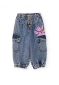 Tuc Tuc Girl Cargo Floral Print Denim Jean, Blue image