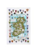 Ulster Weavers Maps and Crests Cotton Tea Towel, White image