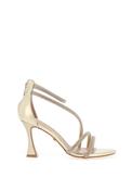Una Healy Centrefold Diamante Encrusted Cross Strap Heeled Sandals, Gold image