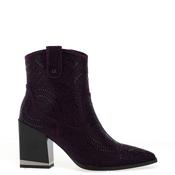 Una Healy Tulsa Time Diamante Encrusted Western Boots, Purple image
