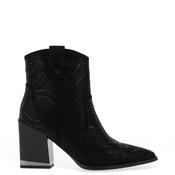 Una Healy Tulsa Time Diamante Encrusted Western Boots, Black image