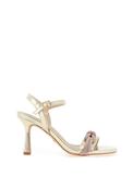 Una Healy Unbelievable Diamante Knot Heeled Sandals, Gold image