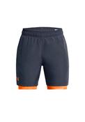 Under Armour Boys Woven 2 in 1 Shorts, Grey Orange image