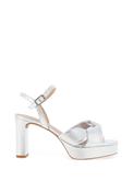 Unisa Onoa Leather Twist Strap Platform Heeled Sandals, Silver image