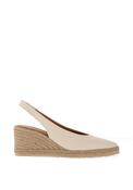 Unisa Decia Metallic Leather Pointed Toe Espadrille Sandals, Ivory image