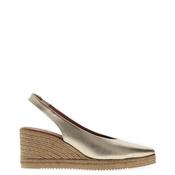 Unisa Decia Metallic Leather Pointed Toe Espadrille Sandals, Gold image