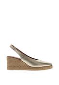 Unisa Decia Metallic Leather Pointed Toe Espadrille Sandals, Gold image