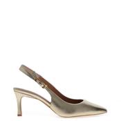 Unisa Lanz metallic Sling Back High Heels, Gold image