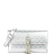 Valentino Emy Embossed Logo Clutch Bag, Silver image