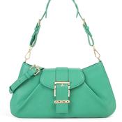 Valentino Cassandra Buckle Gathered Shoulder Bag, Green image