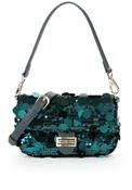 Valentino Sleet Sequin Shoulder Bag, Petrol Blue image