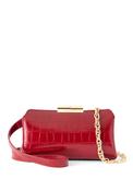 Valentino Glace Mini Clutch Bag, Deep Red image