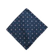 One Varones Sail Boat Print Pocket Square, Navy