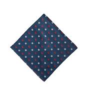 One Varones Crab Print Pocket Square, Navy