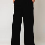 Vero Moda Faux Belt Detail Wide Leg Trousers, Black image