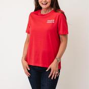 Vero Moda Heidi Small Slogan Print T-Shirt, Red image