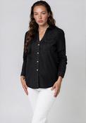 Vero Moda Bumpy Pocket Detail Denim Shirt, Black image