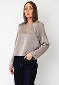 Vero Moda Miro Long Sleeve Swirl Pattern Top, Taupe image