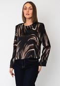 Vero Moda Miro Long Sleeve Swirl Pattern Top, Brown Multi image