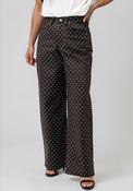 Vero Moda Rae Polka Dot Coated Wide Leg Jeans, Brown image