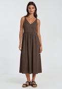 Vero Moda V-Neck A-Line Dress, Brown image