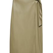 Vero Moda Polly Faux Leather Wrap Midi Skirt, Green image