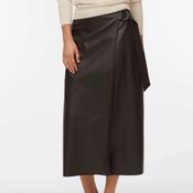 Vero Moda Polly Faux Leather Wrap Midi Skirt, Brown image